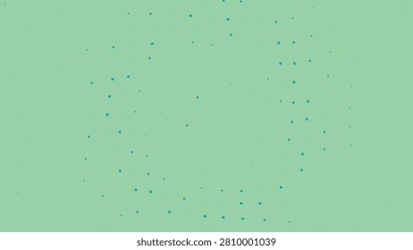 Mintgreen background with small blue squares scattered randomly everywhere