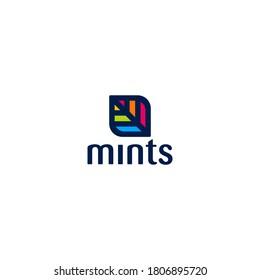 Mints  Leaf logo ideas for restaurant, technology app modern icon