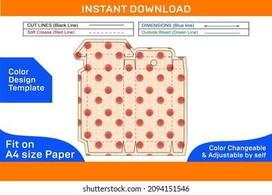 Mints packaging box dieline template and 3d render file easily editable and resizeable