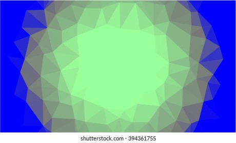 Minty color low poly on blue background