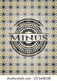 Minus arabesque emblem background. arabic decoration.