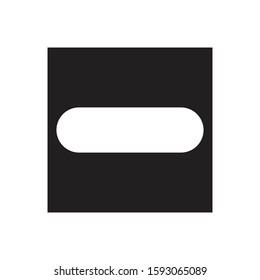 Minus black vector icon graphic design