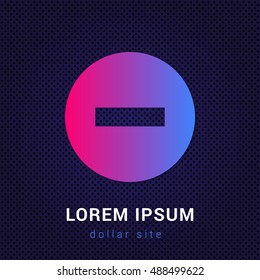 Minus Blue & Red colorful gradient attractive bright material Icon / Logo Design