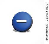 minus button 3d icon render