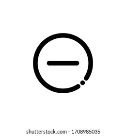 Icono de botón Menos, Icono de eliminación de música, Signo de música en estilo de línea, Icono de vector