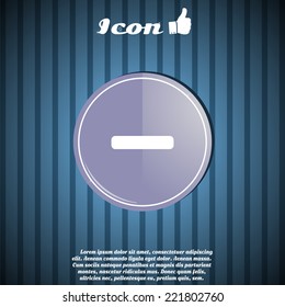 Minus as a button. internet icon. Made in vector