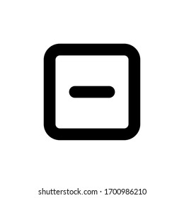 Minus button for multimedia volume down. Line icon design.