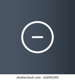 Minus in circle icon. Negative vector