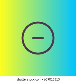 Minus in circle icon. Negative vector
