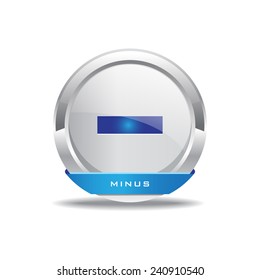 Minus Circular Vector Blue Web Icon Button