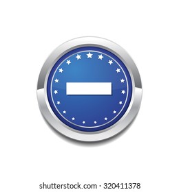 Minus Circular Vector Blue Web Icon Button