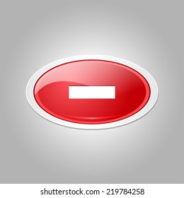 Minus Circular Vector Red Web Icon Button