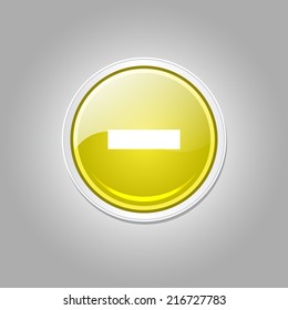 Minus Circular Vector Yellow Web Icon Button