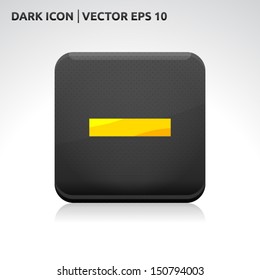 Minus delete close icon | color dark black gold yellow | icon set | abstract vector symbol | template design | shadows shiny | business button | abstract 3d
