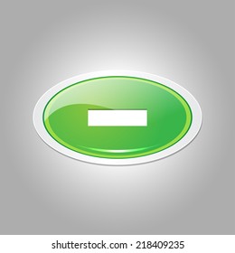 Minus Elliptical Vector Green Web Icon Button