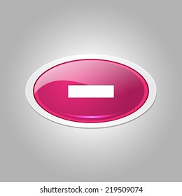 Minus Elliptical Vector Pink Web Icon Button