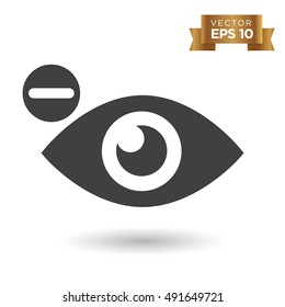 Minus Eye Icon Stock Vector Illustration