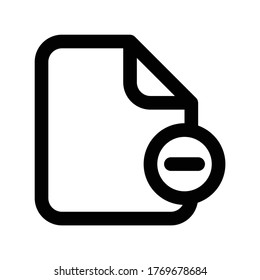 Diseño de la ilustración de la plantilla del logotipo del icono de archivo menos