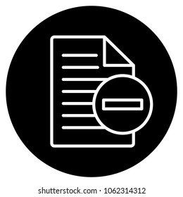 Minus file icon. Vector illustration