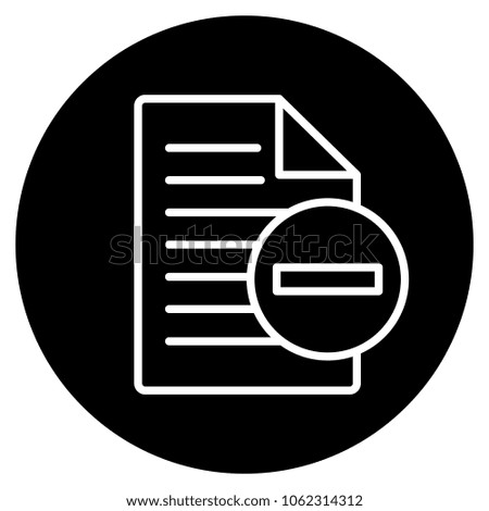 Minus file icon. Vector illustration