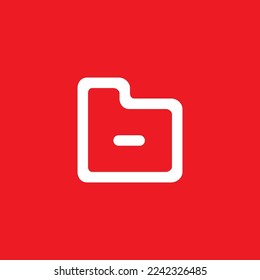 Minus folder flat icon, graphic resource template, vector illustration.