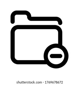 Minus Folder Icon Logo Template Illustration Design