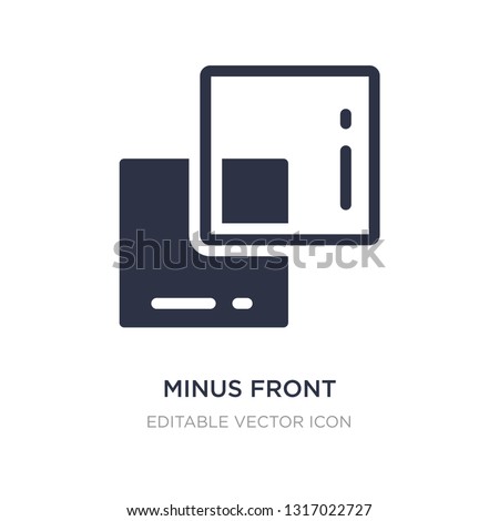 minus front icon on white background. Simple element illustration from Shapes concept. minus front icon symbol design.