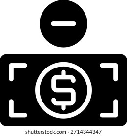 Vector de ilustración de icono de glifo menos