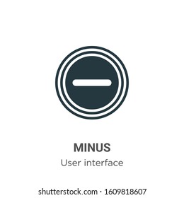 Minus glyph icon vector on white background. Flat vector minus icon symbol sign from modern user interface collection for mobile concept and web apps design.