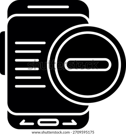 Minus Glyph Style Icon Design