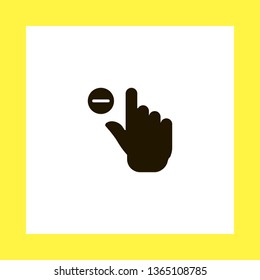minus and hand vector icon. flat design