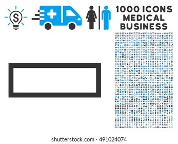 Minus icon with 1000 medical commerce gray and blue vector design elements. Collection style is flat bicolor symbols, white background.