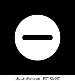  Minus icon black. Vector illustration