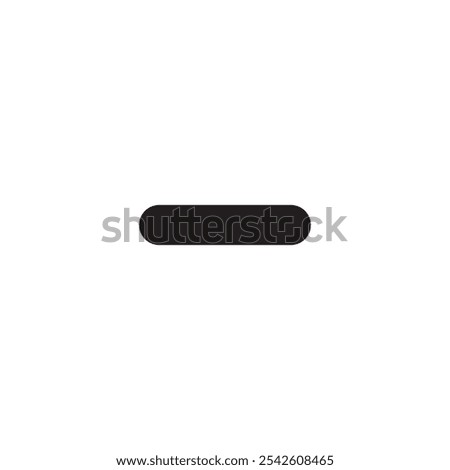 Minus icon black and white vector sign