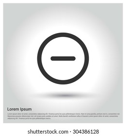 Minus icon. Circle concept web buttons. vector illustration. Flat design style