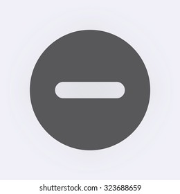 Minus icon in circle . Vector illustration