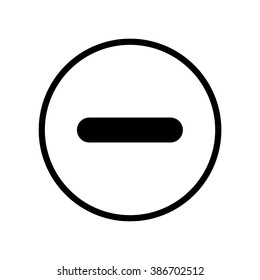 Minus icon in circle . Vector illustration