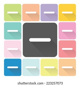 minus Icon color set vector illustration.
