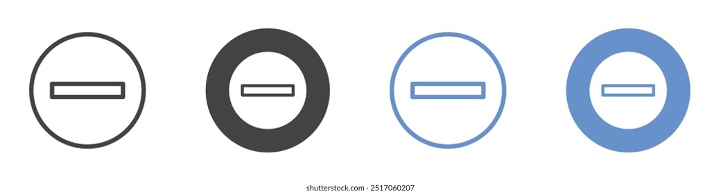 Minus Icon flat line symbol set.