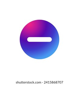 Minus icon with gradient purple effect.