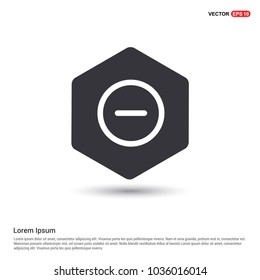 minus icon Hexa White Background icon template