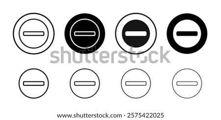 Minus icon Isolated flat vector in outline