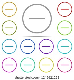 Minus icon in multi color. Simple outline vector of web, minimalistic set for UI and UX, website or mobile application