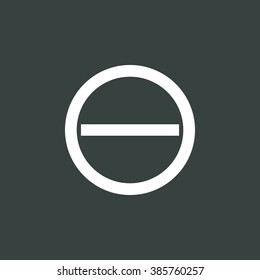Minus icon, on dark background, white outline, large size symbol