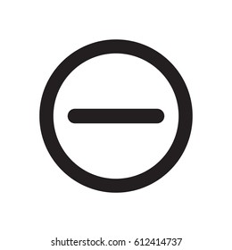 minus icon on the white background