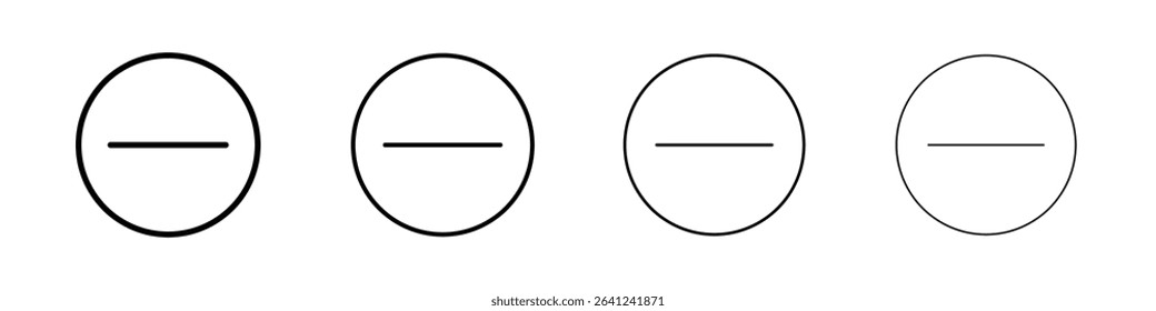 Minus icon Outline sign symbol set