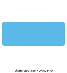 Minus icon from Primitive Set. This isolated flat symbol is drawn with blue color on a white background, angles are rounded.