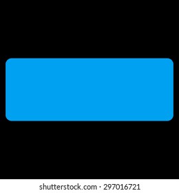 Minus icon from Primitive Set. This isolated flat symbol is drawn with blue color on a black background, angles are rounded.