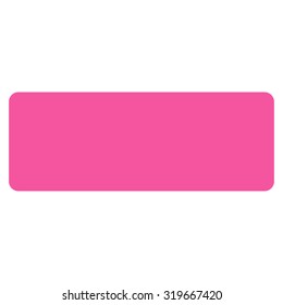 Minus icon from Primitive Set. This isolated flat symbol is drawn with pink color on a white background, angles are rounded.