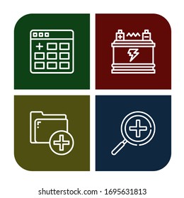 menos conjunto de iconos. Colección de iconos Agregar, Batería, Ampliar